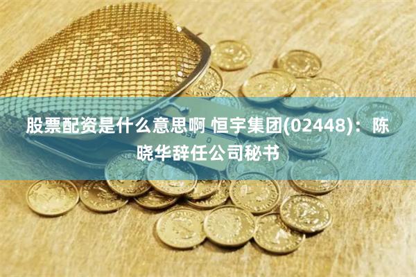 股票配资是什么意思啊 恒宇集团(02448)：陈晓华辞任公司秘书