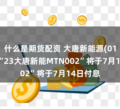 什么是期货配资 大唐新能源(01798)：“23大唐新能MTN002”将于7月14日付息